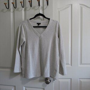 J Jill V-Neck Pullover Gray Speckled Size Small Petite